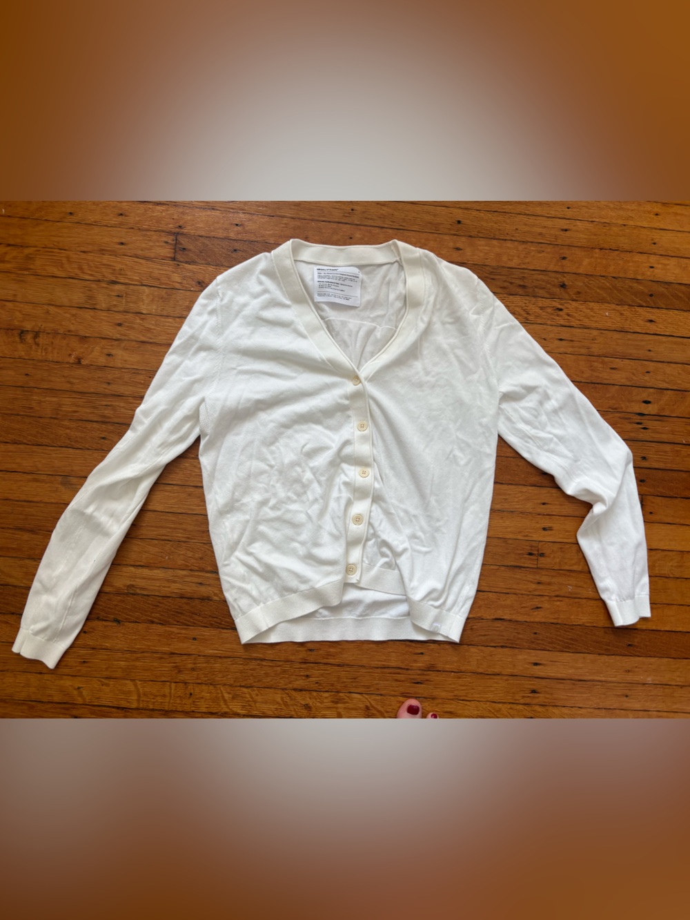 Ministry of Supply Classic White V-Neck Button Cardigan - Women